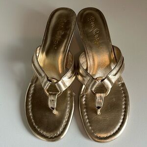 Lilly Pulitzer McKim wedge gold sandals